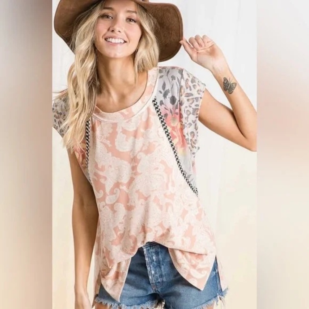 Graphic Cap Sleeve Relaxed T-Shirt